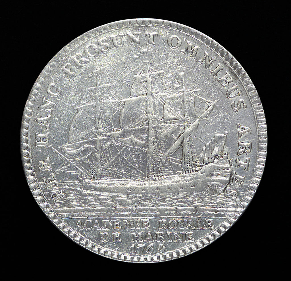 Detail of Counter commemorating the Marine Academy; reverse by Pierre Joseph Lorthior