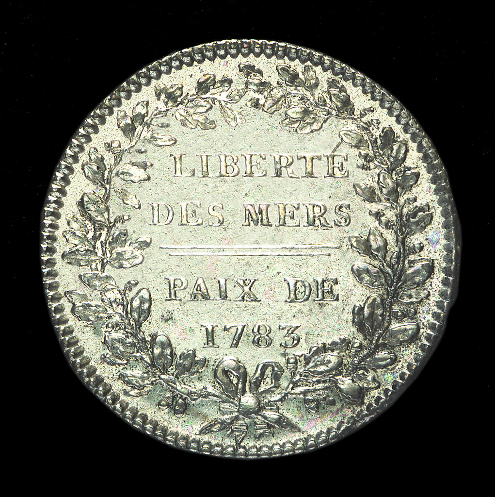 Detail of Counter commemorating the liberty of the seas and peace with England, 1783; reverse by N.M. Gatteaux