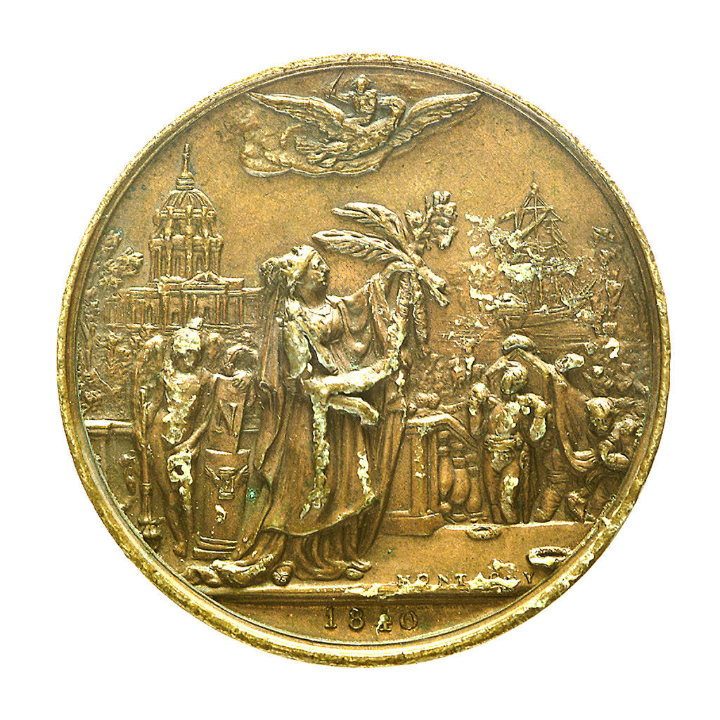 Detail of Counter commemorating the translation of the body of Napoleon I, 1840; reverse by J.P. Montagny