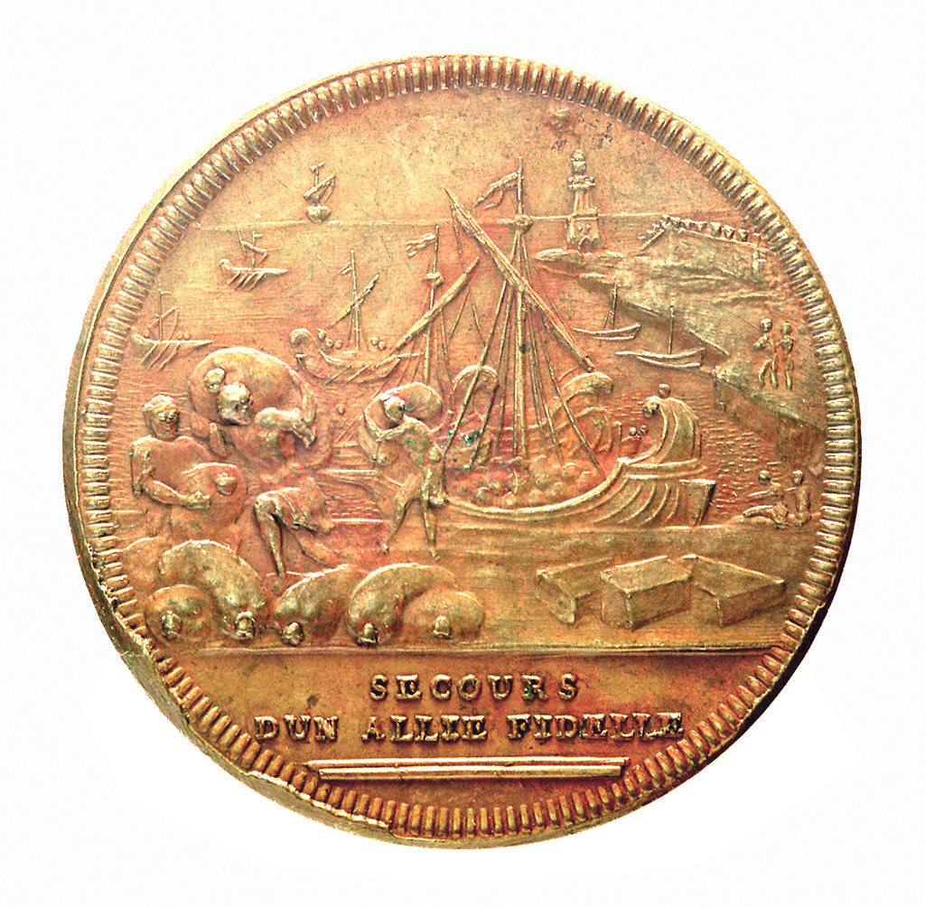 Detail of Counter commemorating the alliance of Rome and Hiero of Sicily, BC263; reverse by Jac Dassier
