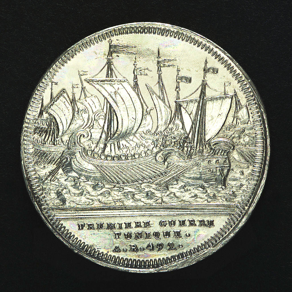 Detail of Counter commemorating the First Punic War; obverse by Jean Dassier