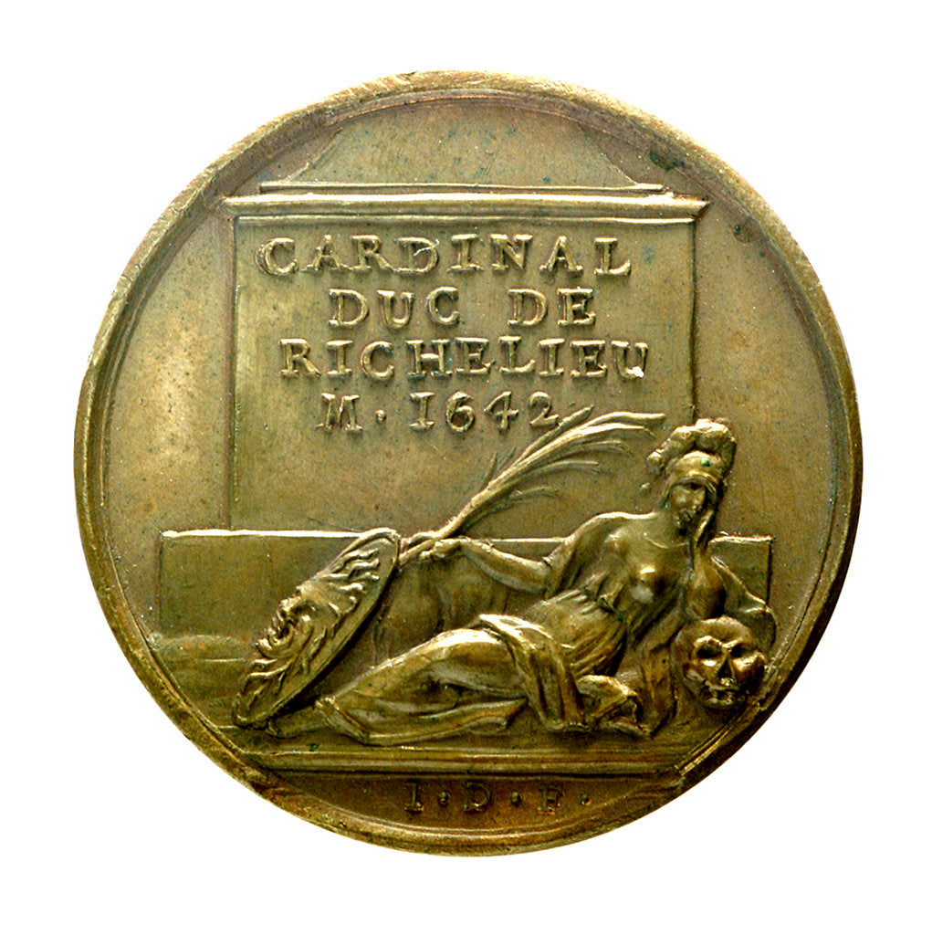 Detail of Counter commemorating the death of Cardinal Richelieu, 1642; reverse by J. Dassier