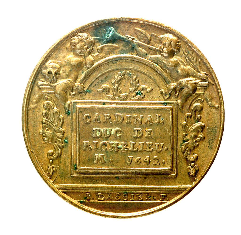 Detail of Counter commemorating Cardinal Richelieu; reverse by J. Dassier