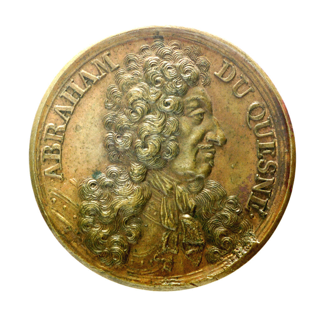 Detail of Counter commemorating Admiral Duquesne; obverse by J. Dassier
