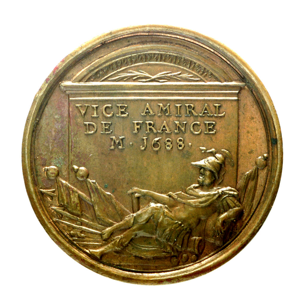 Detail of Counter commemorating Admiral Duquesne; reverse by J. Dassier