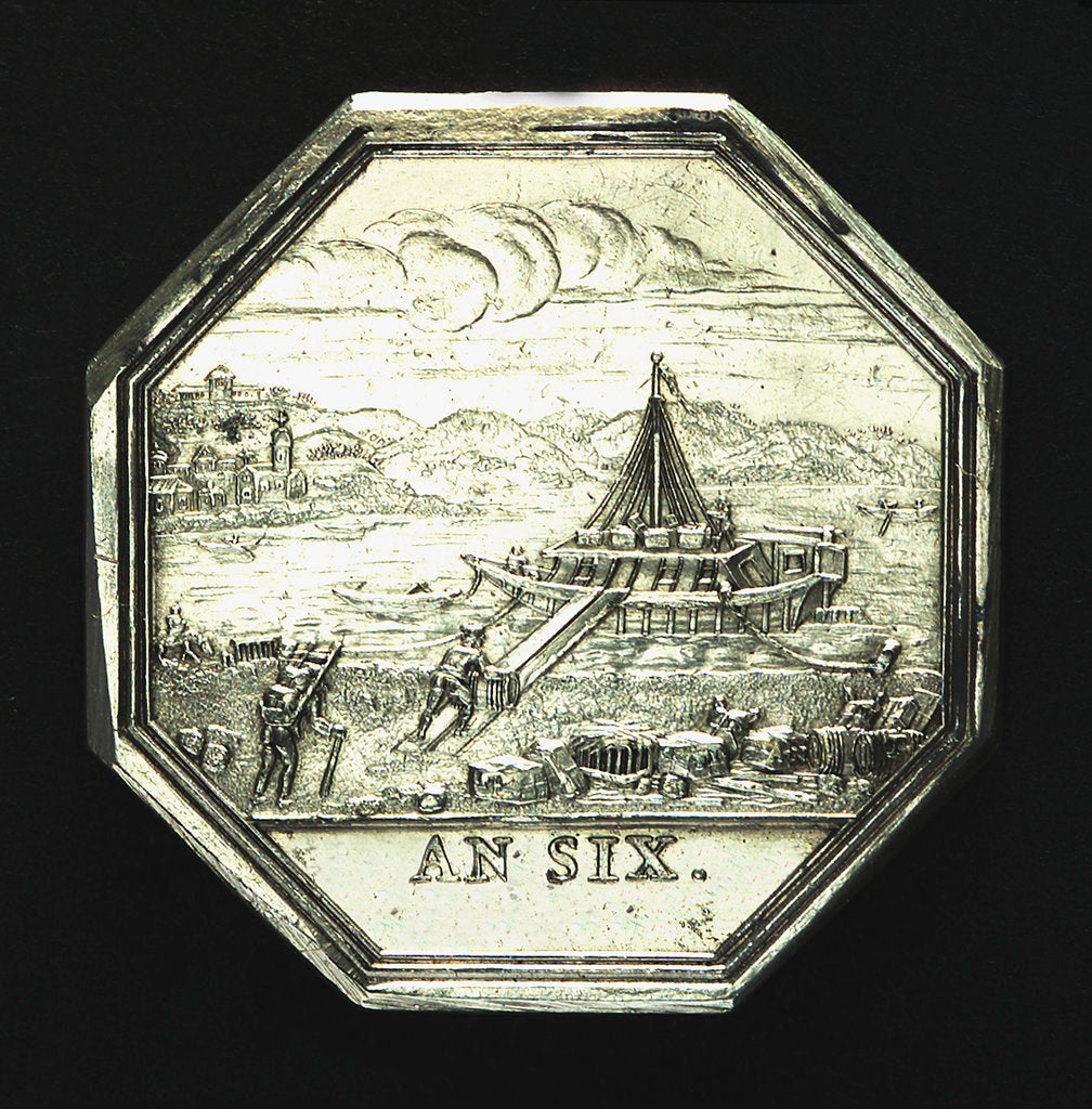 Detail of Counter commemorating the Bargemen of the Upper Seine; reverse by unknown