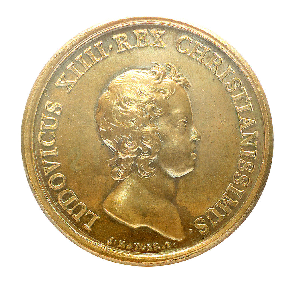 Detail of Medal commemorating the capture of Dunkirk, 1646; obverse by J. Mauger