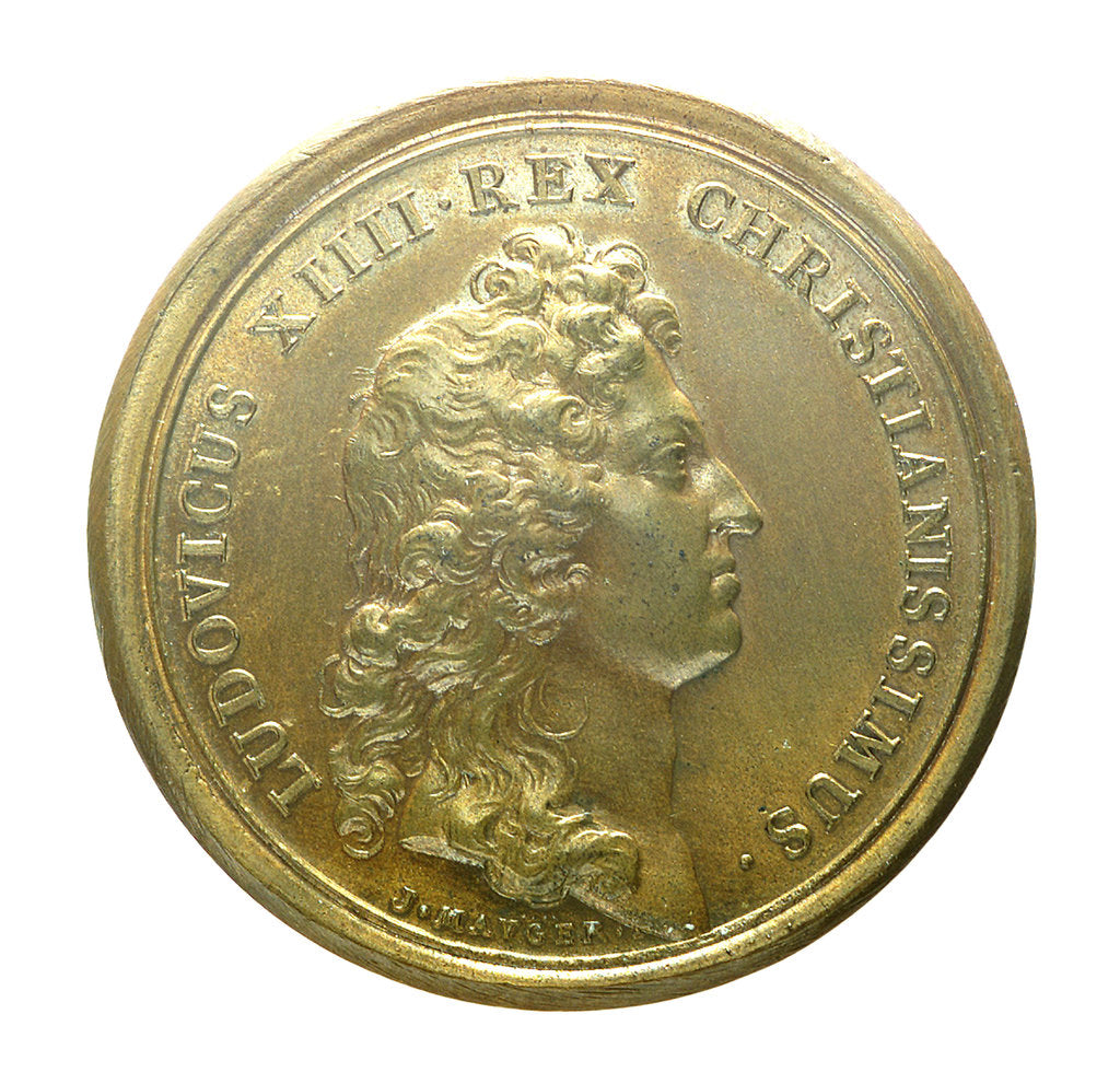 Detail of Medal commemorating the strengthened navy; obverse by J. Mauger