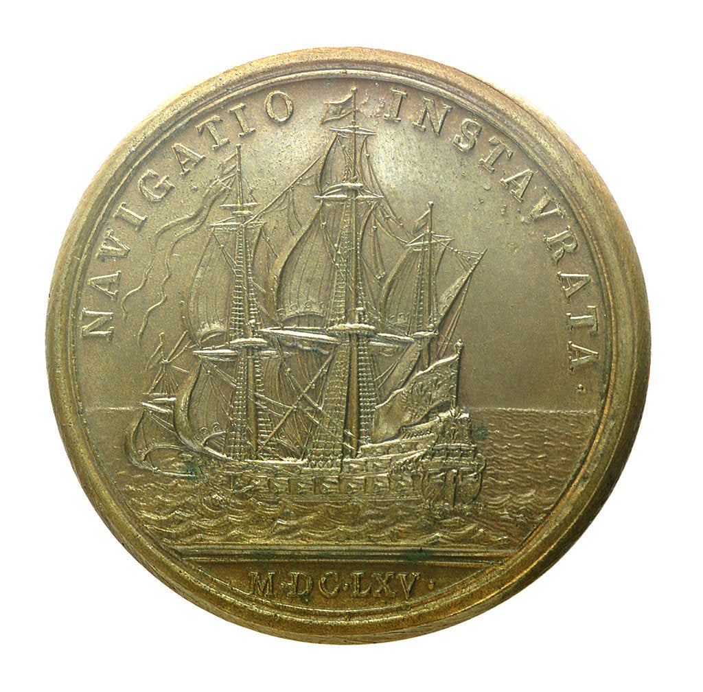 Detail of Medal commemorating the strengthened navy; reverse by J. Mauger
