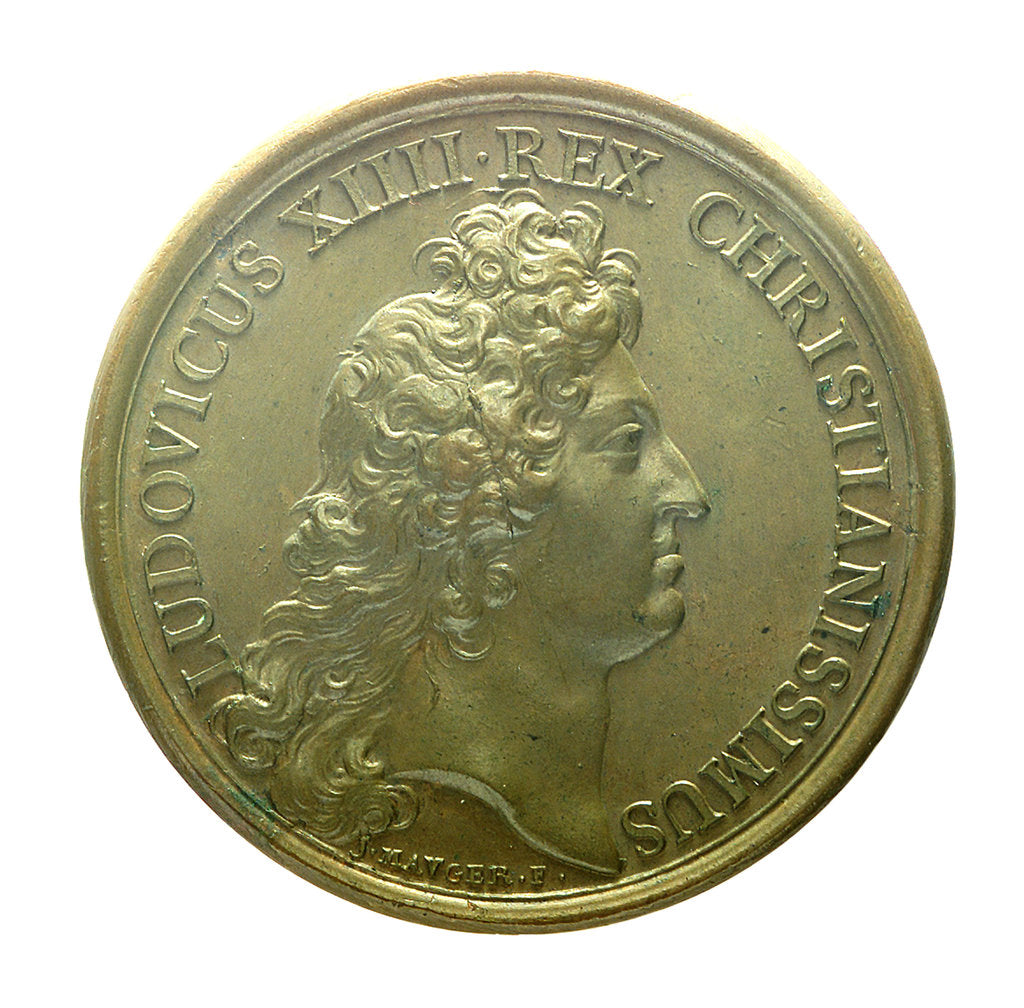 Detail of Medal commemorating the alliance of France and Holland, 1666; obverse by J. Mauger