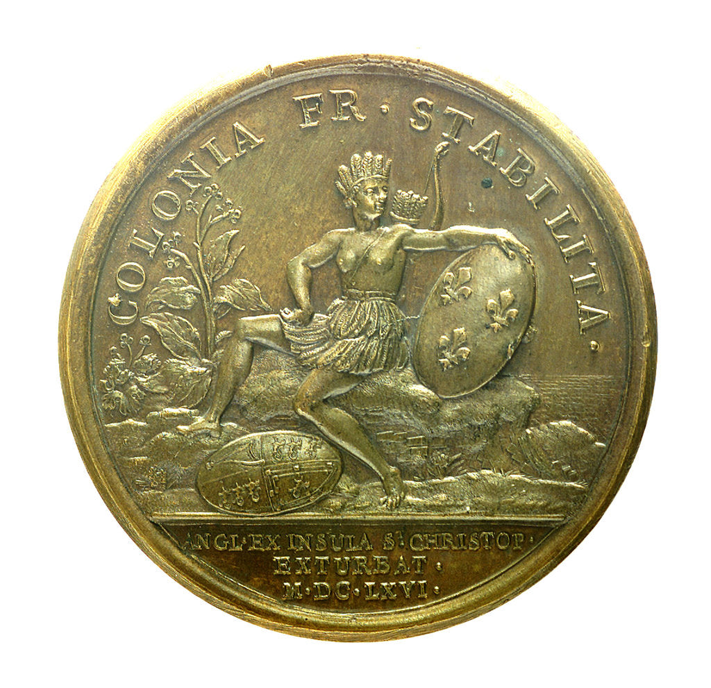Detail of Medal commemorating the capture of St Christopher, 1666; reverse by J. Mauger