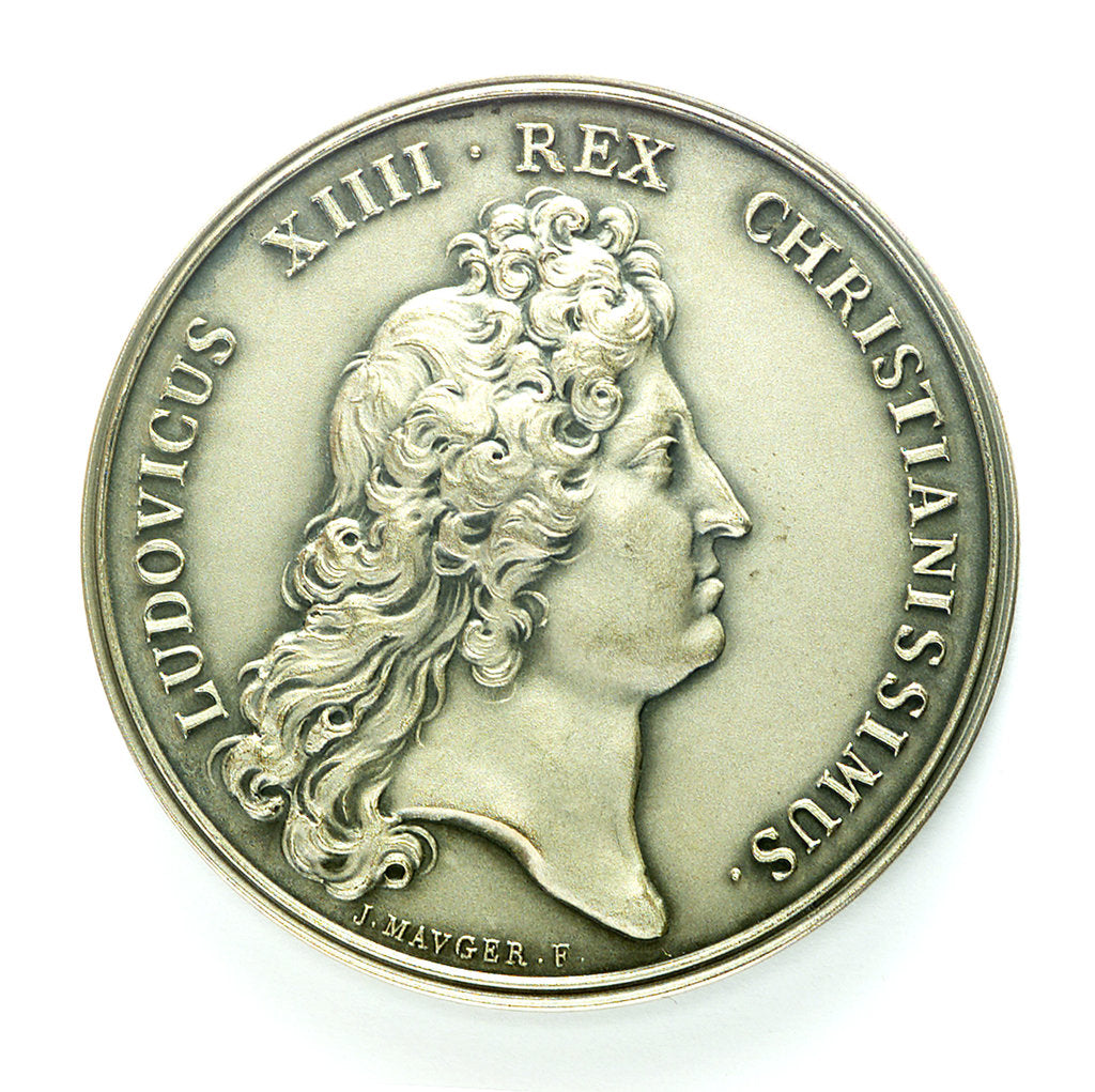 Detail of Medal commemorating naval forces prepared, 1670; obverse by J. Mauger