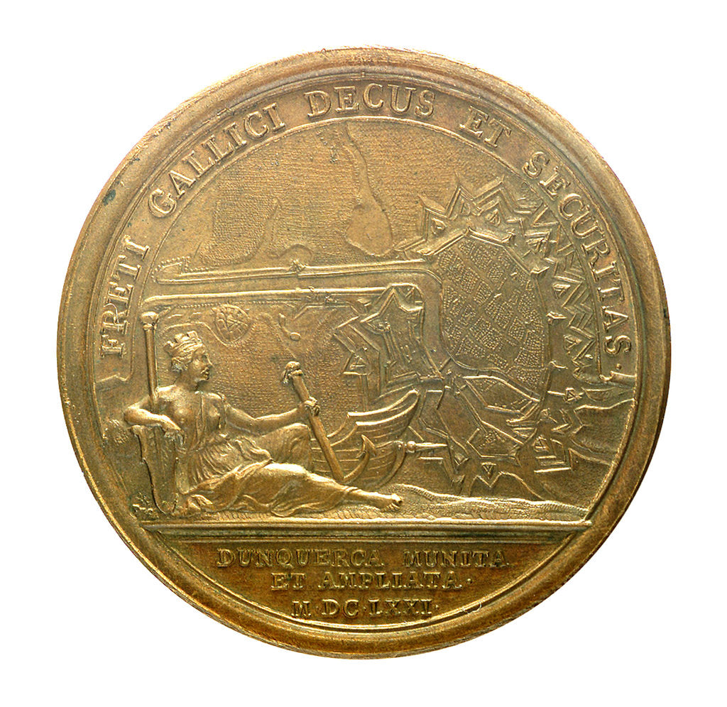 Detail of Medal commemorating Dunkirk fortified; reverse by J. Mauger