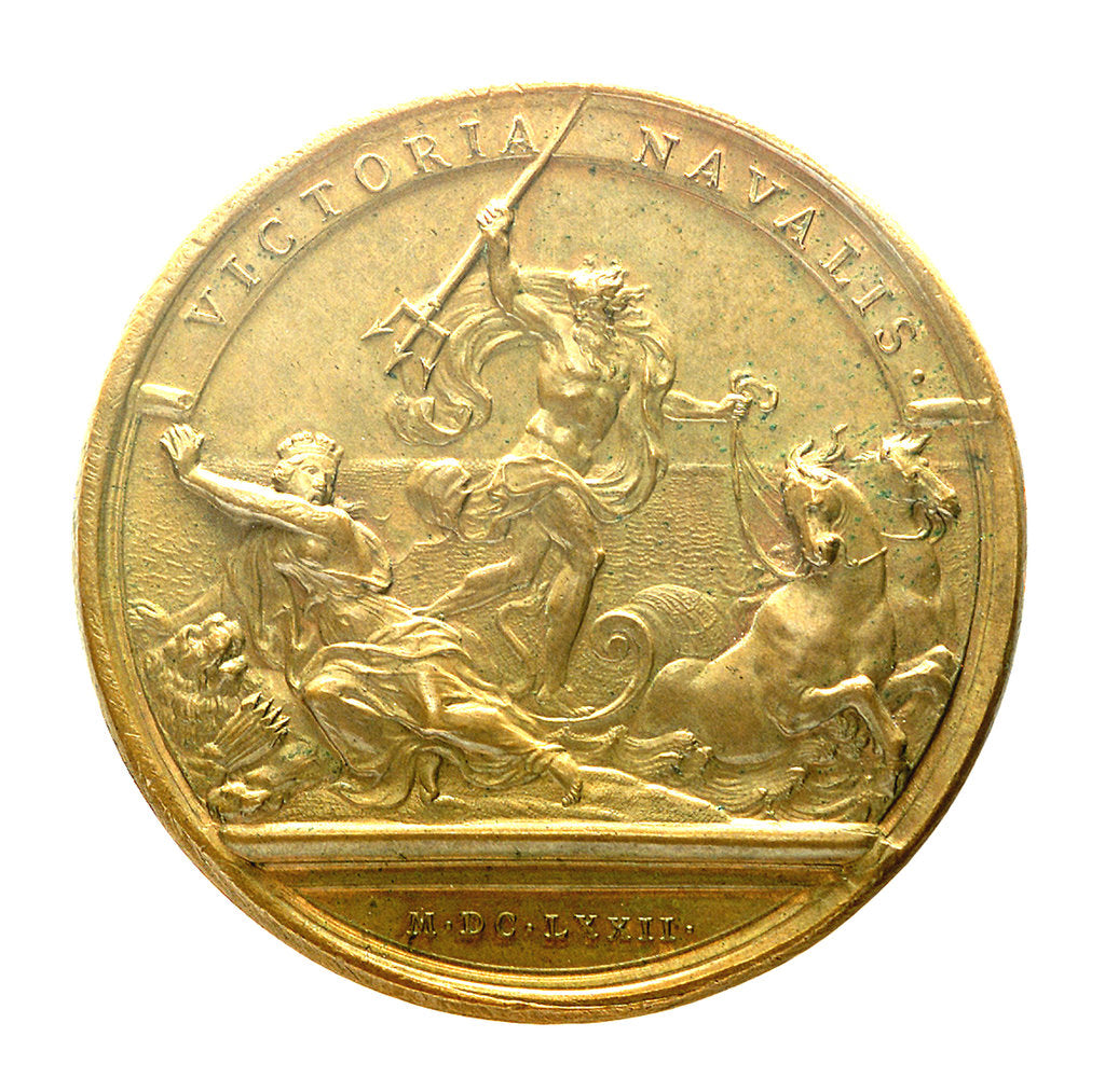 Detail of Medal commemorating the Battle of Solebay, 1672; reverse by J. Mauger