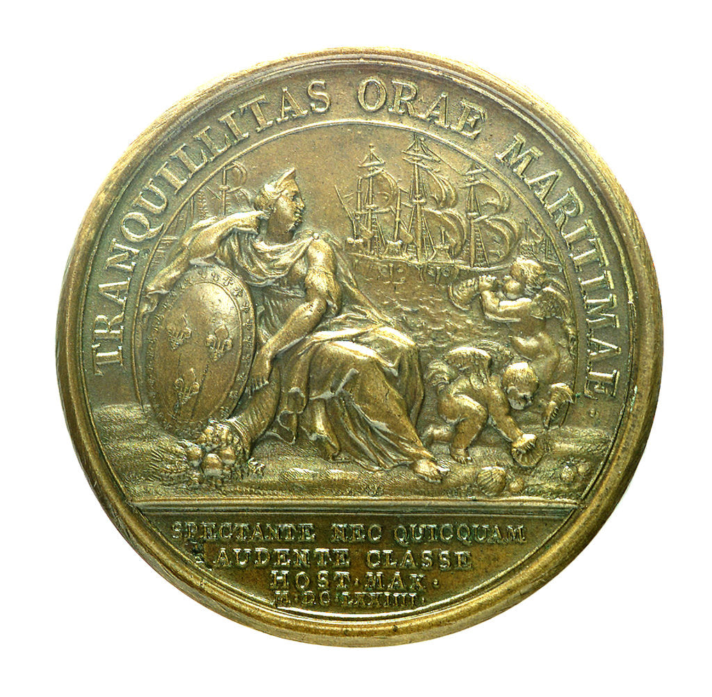 Detail of Medal commemorating the attack on Belle Isle, 1674; reverse by J. Mauger