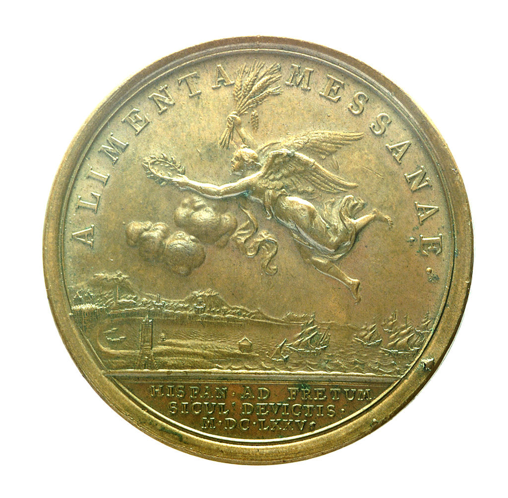 Detail of Medal commemorating the Spanish defeated at Messina, 1675; reverse by J. Mauger