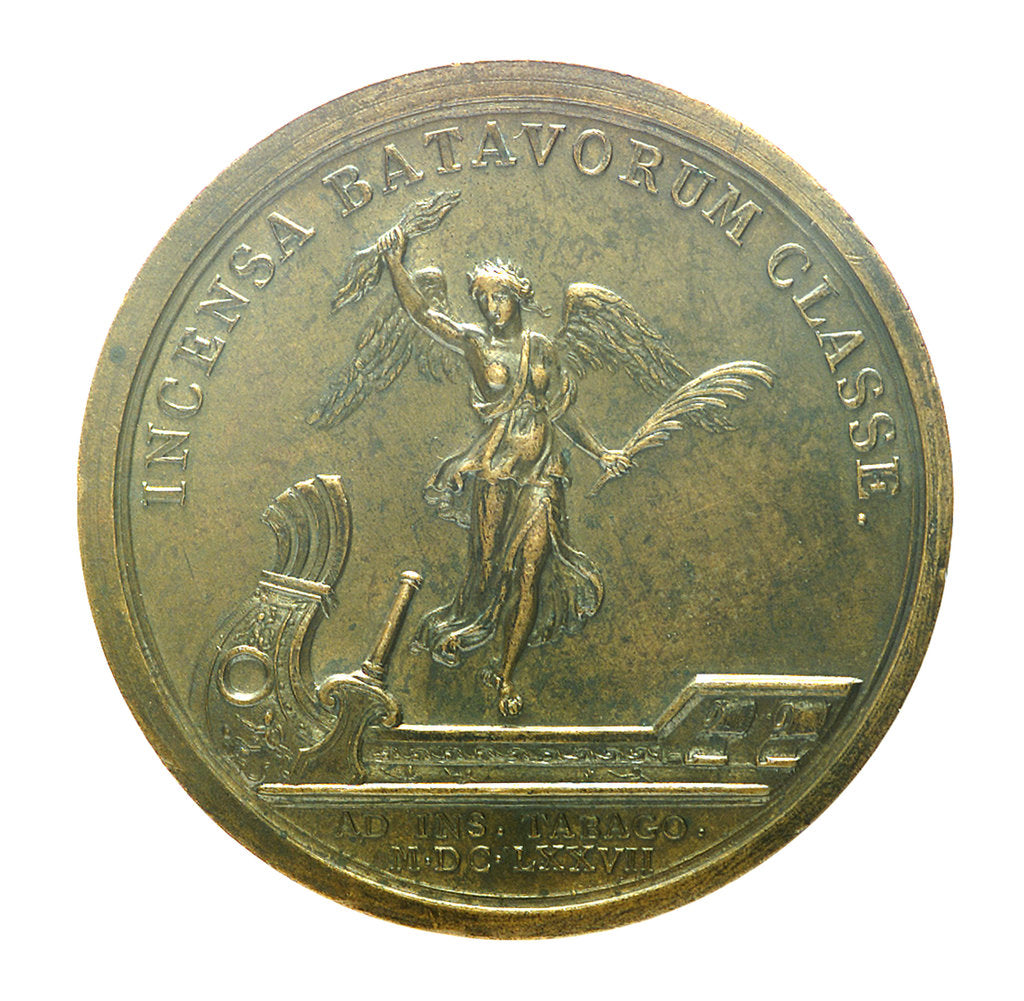 Detail of Medal commemorating the capture of Tobago, 1677; reverse by J. Mauger