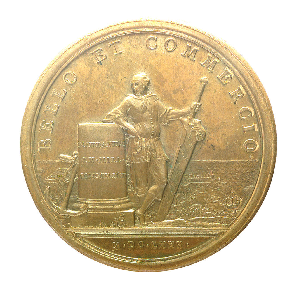 Detail of Medal commemorating the enrollment of sixty thousand seamen; reverse by J. Mauger