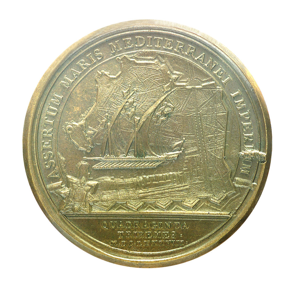 Detail of Medal commemorating forty galleys being equipped at Marseilles; reverse by J. Mauger
