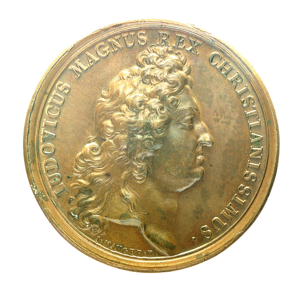 Detail of Medal commemorating the action off Beachy Head, 1690; obverse by J. Mauger