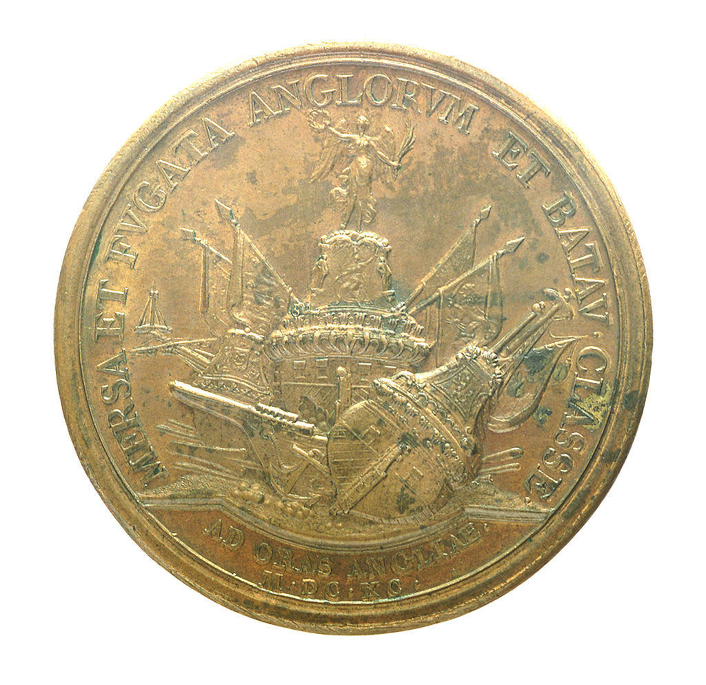 Detail of Medal commemorating the action off Beachy Head, 1690; reverse by J. Mauger