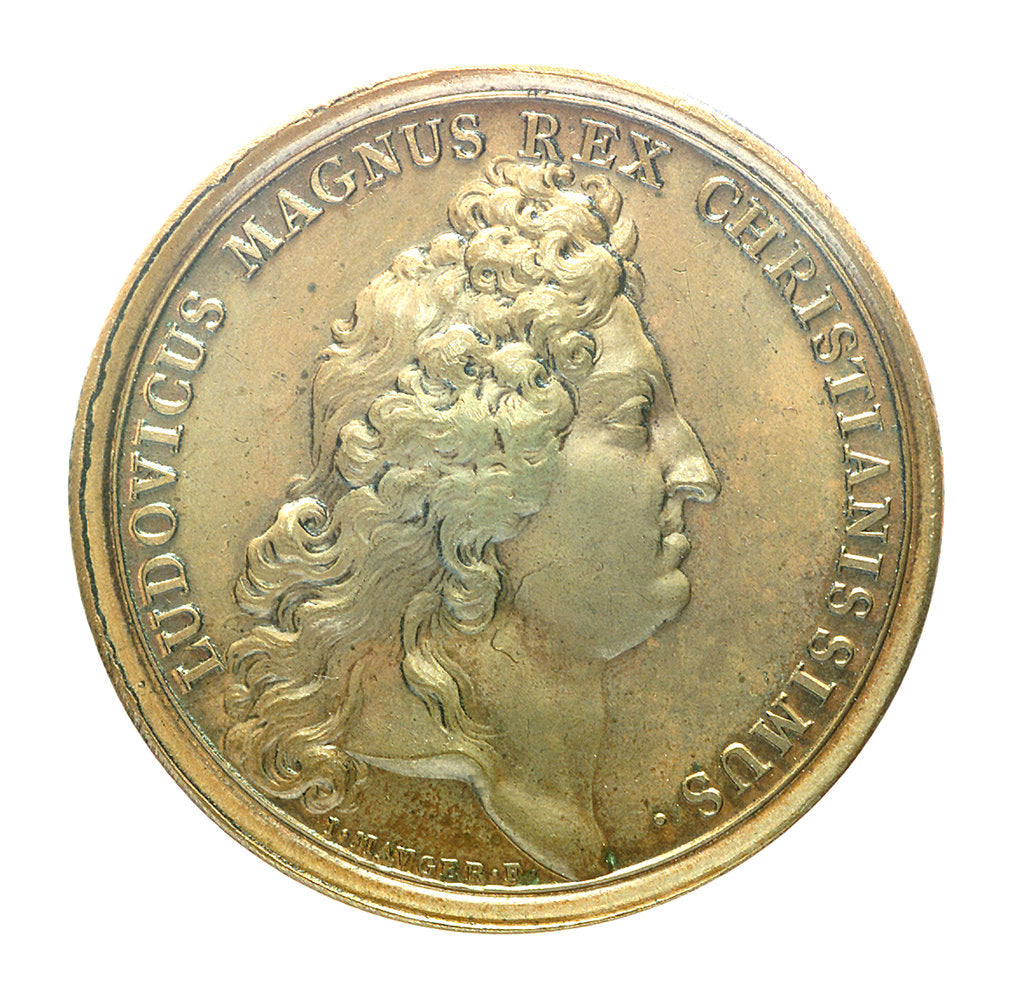 Detail of Medal commemorating the action off Beachy Head, 1690; obverse by J. Mauger