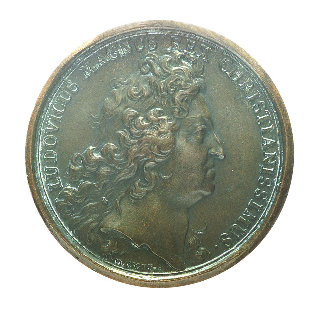 Detail of Medal commemorating the Smyrna fleet being attacked off Gibraltar, 1693; obverse by J. Mauger