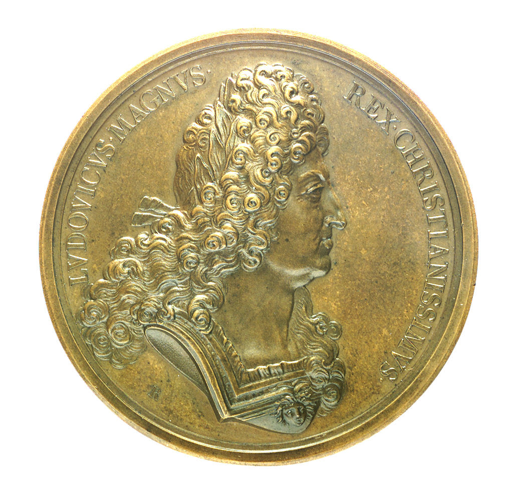 Detail of Medal commemorating the Expedition to Brest, 1694; obverse by H. Roussel