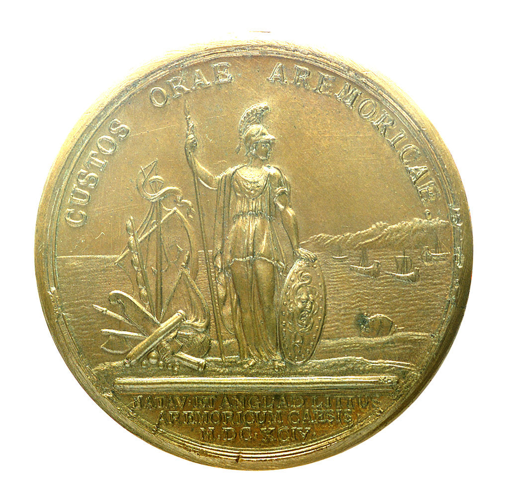 Detail of Medal commemorating the Expedition to Brest, 1694; reverse by J. Mauger