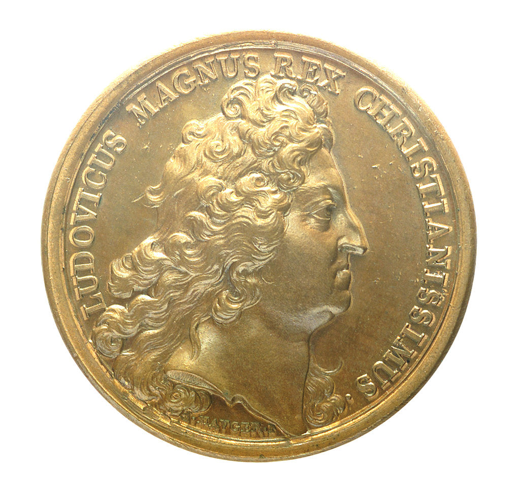 Detail of Medal commemorating the bombardment of Dunkirk, 1695; obverse by J. Mauger