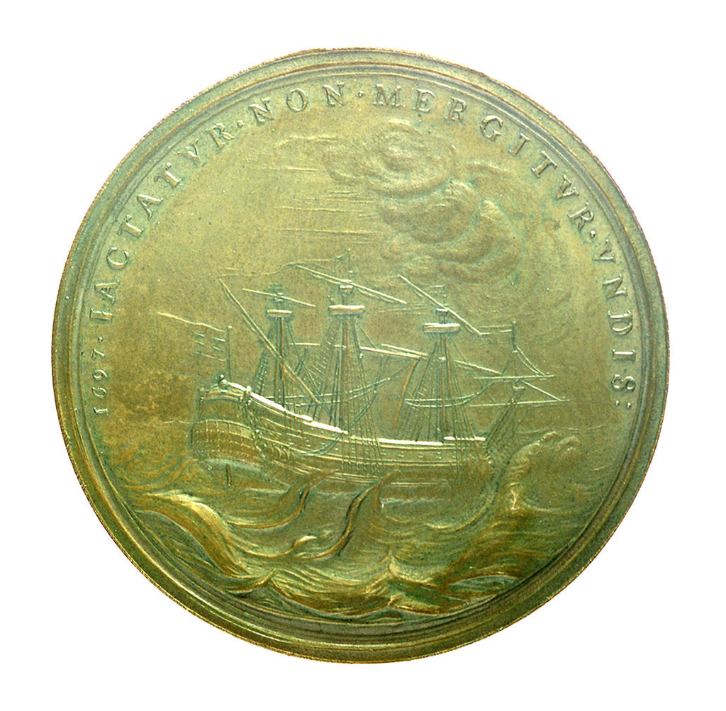 Detail of Medal commemorating James, Prince of Wales; reverse by N. Roettier