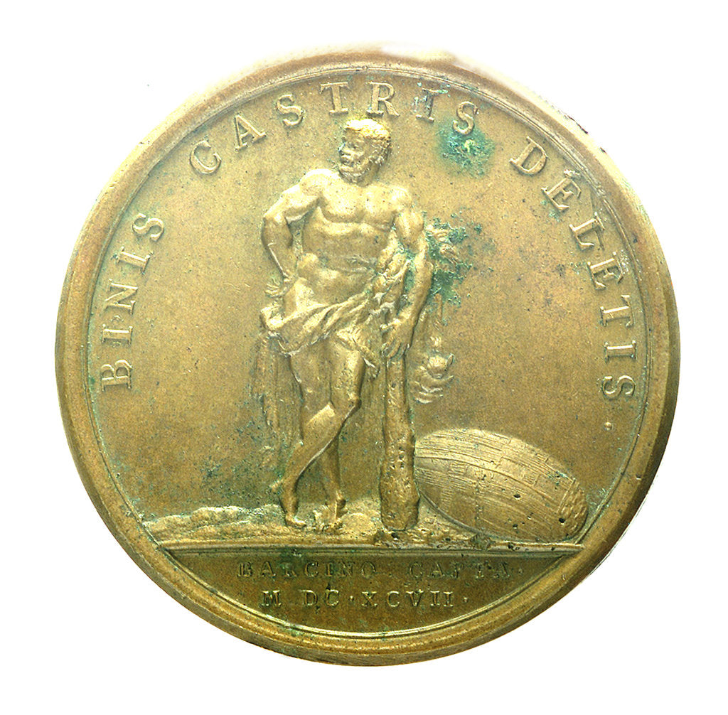 Detail of Medal commemorating the capture of Barcelona, 1697; reverse by J. Mauger