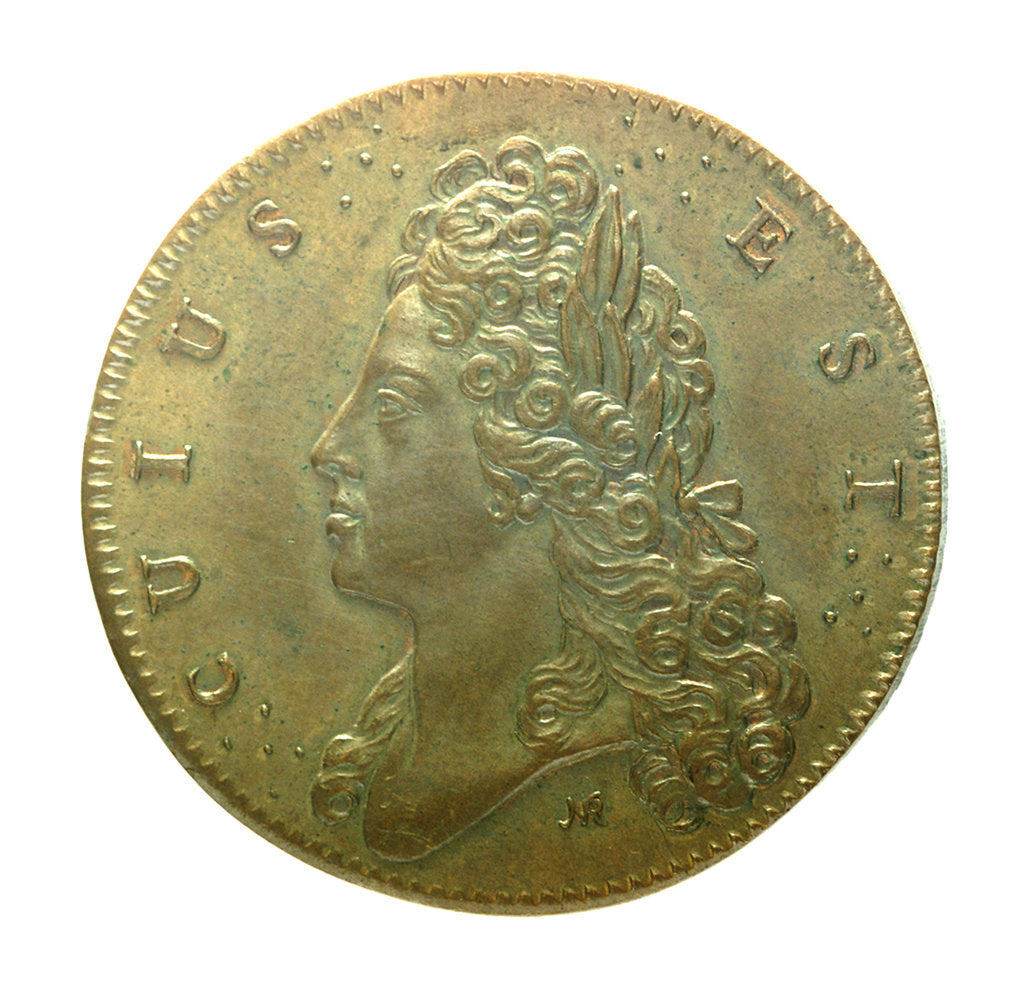Detail of Medal commemorating James, the Elder Pretender; obverse by N. Roettier