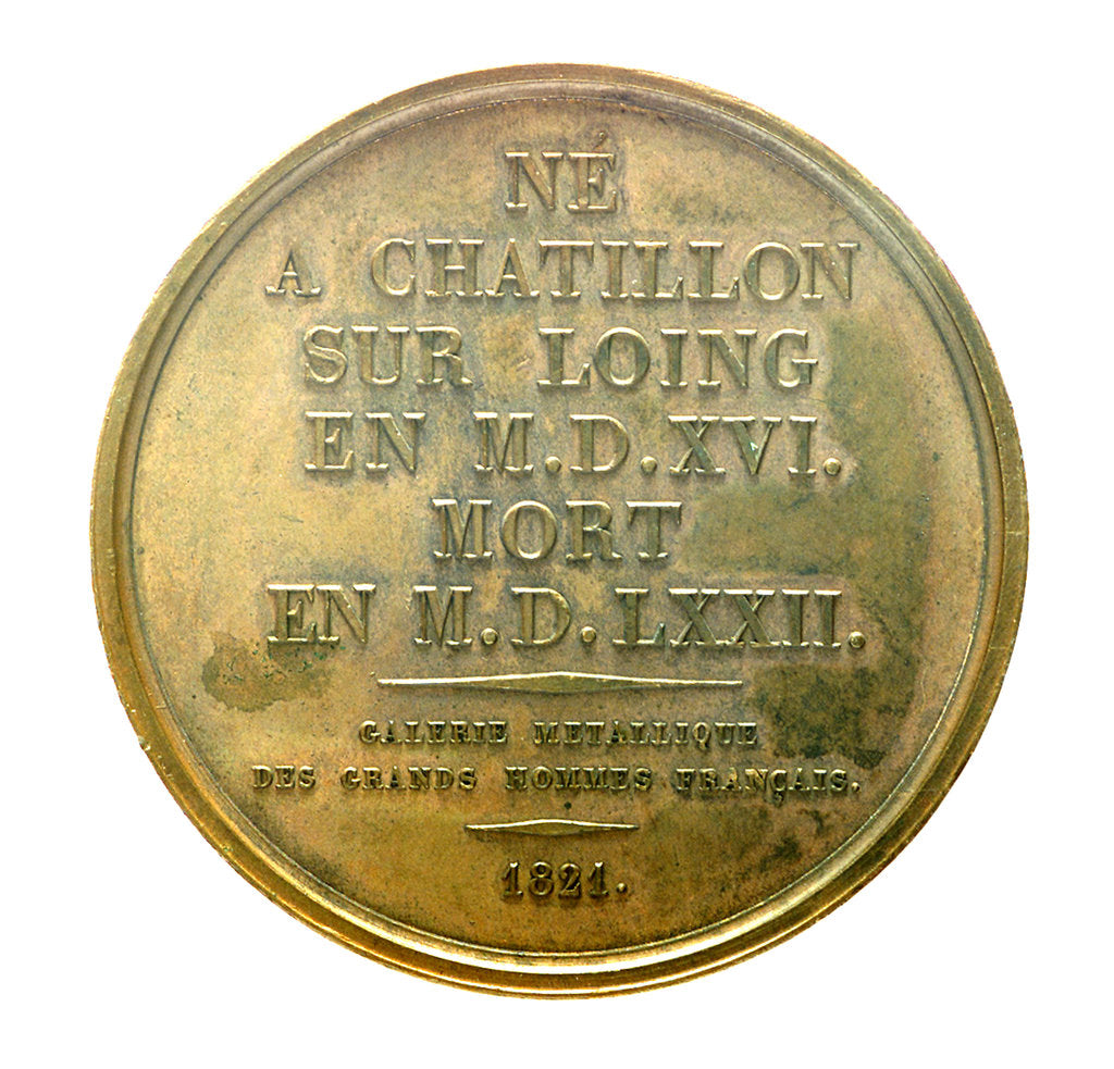 Detail of Medal commemorating Admiral Gaspard de Coligny (1516-1572); reverse by R. Gayrard