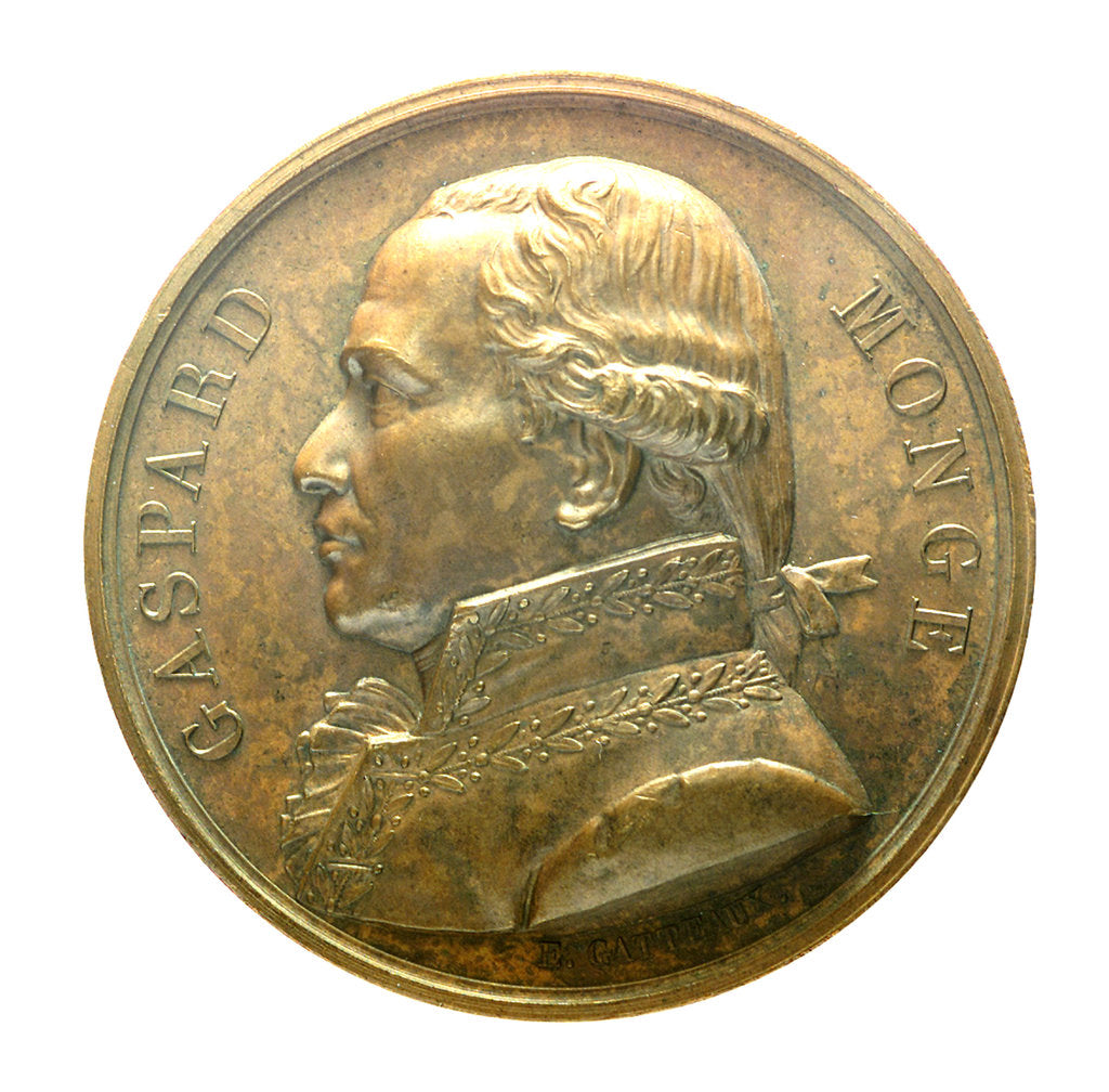 Detail of Medal commemorating Admiral Gaspard Monge (1746-1818); obverse by J.E. Gatteaux
