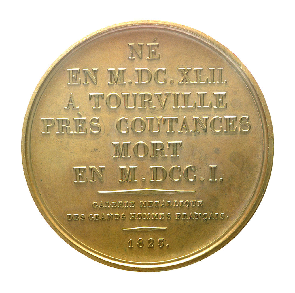 Detail of Medal commemorating Admiral Anne Hilarion de Contentin, Comte de Tourville (1642-1701); reverse by J.A. Pingret