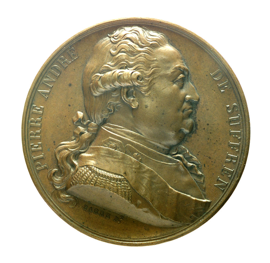 Detail of Medal commemorating Admiral de Suffren (1726-1788); obverse by J.J. Barre