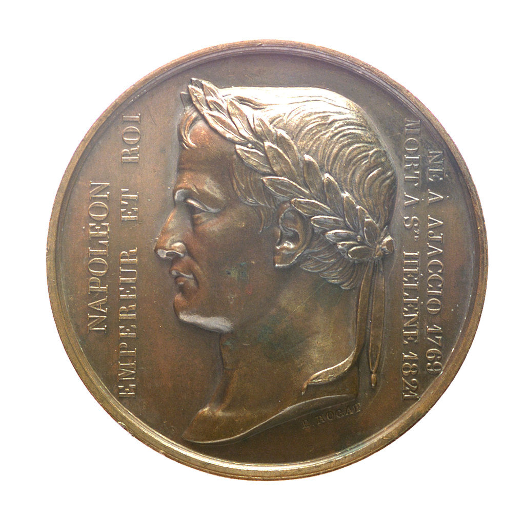 Detail of Medal commemorating the translation of the body of Napoleon from St Helena to Les Invalides, 1840; obverse by Emile Rogat