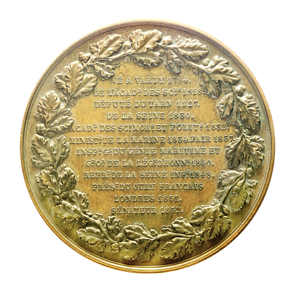 Detail of Medal commemorating Baron Francois Pierre Charles Dupin (1784-1873); reverse by A. Bovy