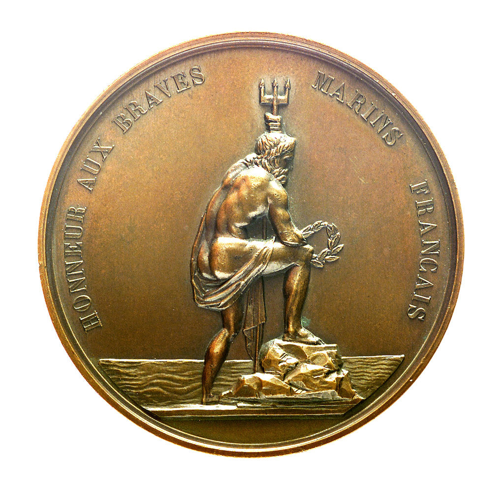 Detail of Medal commemorating the Baltic and Black Sea naval memorial, 1854-5; obverse by unknown