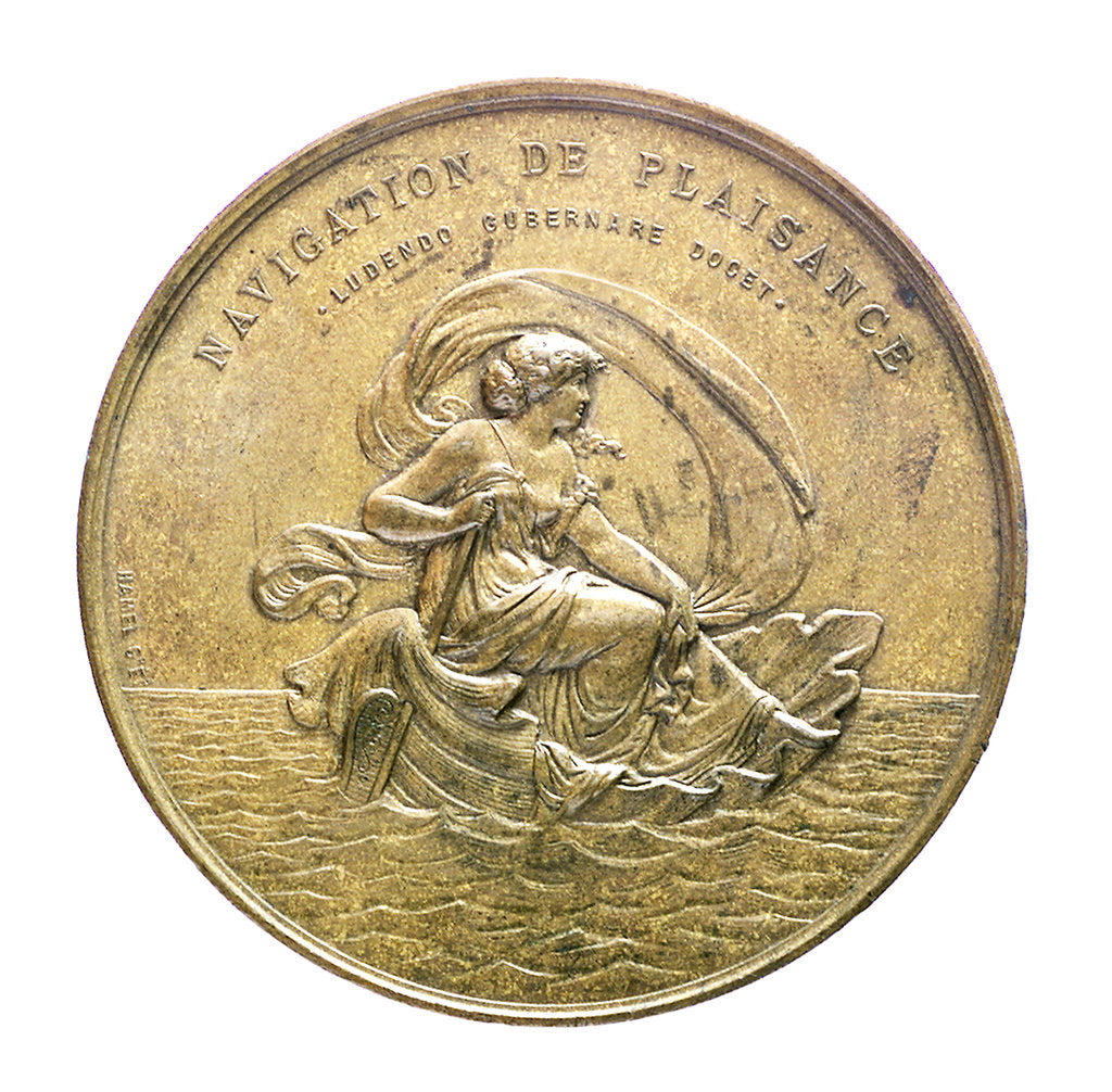 Detail of Medal commemorating the Yacht Club of France; reverse by A. Hamel