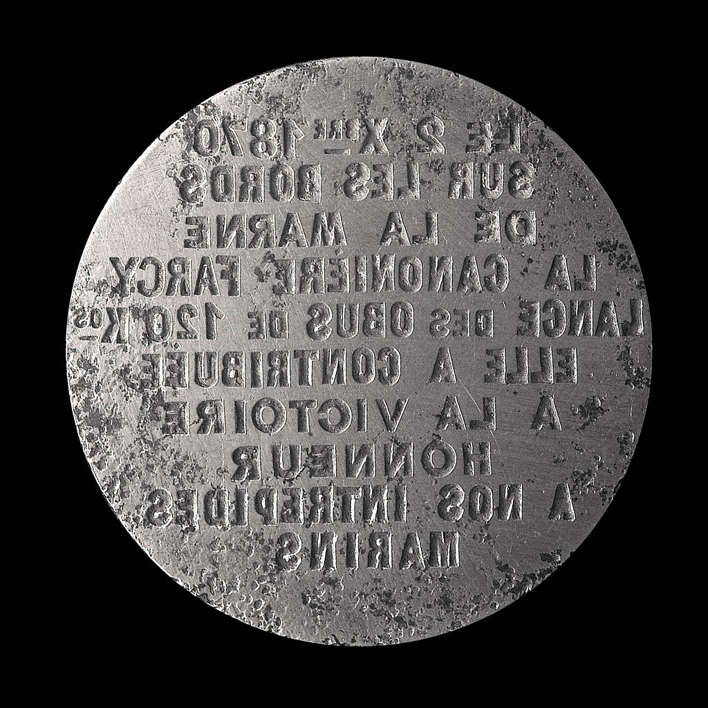 Detail of Medal die commemorating the siege of Paris, 1870-1871, and the woman-gunner Farcy; obverse by unknown