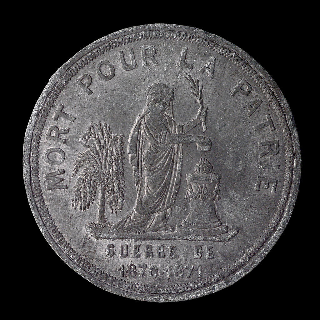 Detail of Medal commemorating the siege of Paris, 1870-1871 and death of Lieutenant Edgard Saisset; obverse by unknown