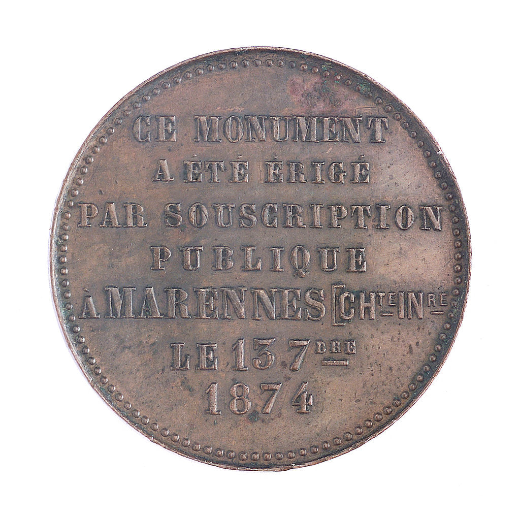 Detail of Medal commemorating  Admiral Justin-Napoleon Chasseloup-Laubat (1805-1873); reverse by A. Desaide