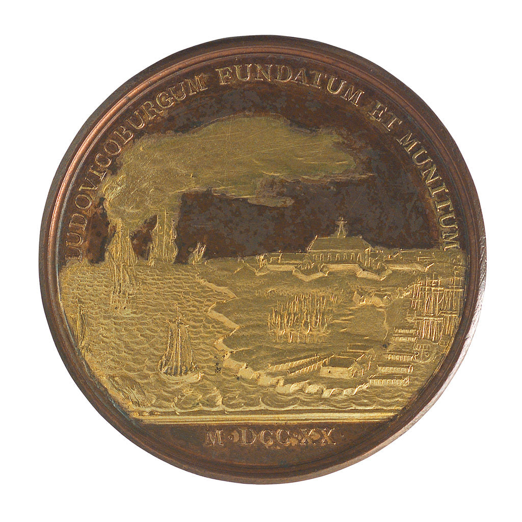 Detail of Medal commemorating Louisburg founded and fortified, 1720; reverse by J. Duvivier
