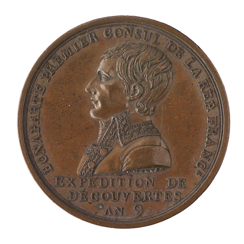 Detail of Medal commemorating Captain Nicholas Baudin's expedition to New Holland (Australia), 1801; obverse by P.A. Montagny