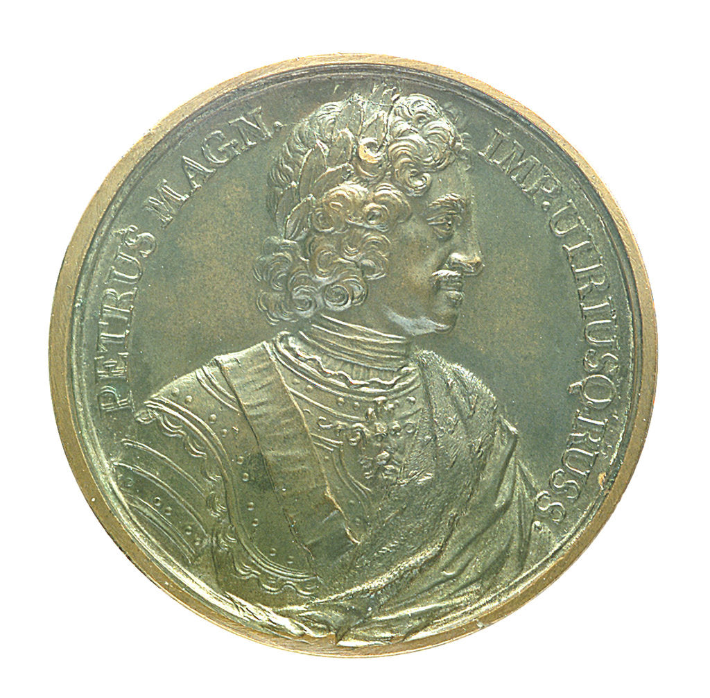 Detail of Medal commemorating the death of Czar Peter I, 1725; obverse by J. Dassier