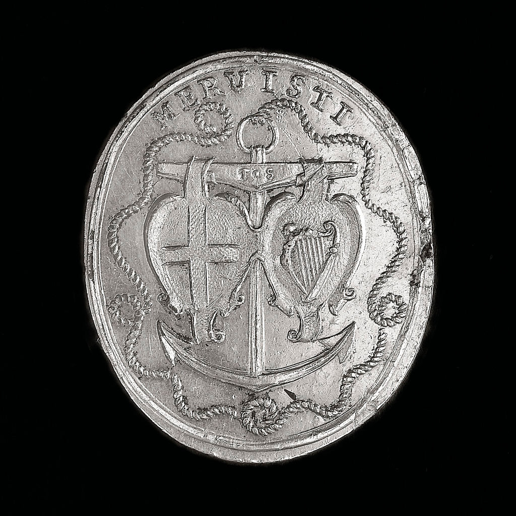 Detail of Naval reward medal; obverse by T. Simon