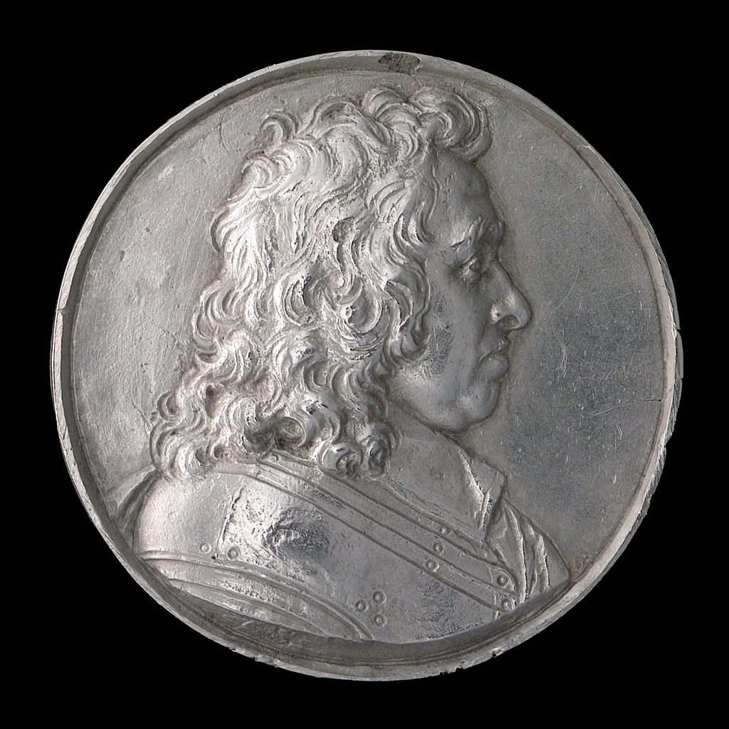 Detail of Medal commemorating Admiral General George Monk (1608-70): 1st Duke of Albemarle; obverse by T. Simon