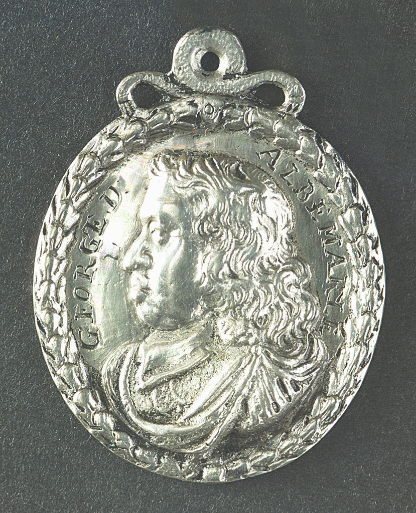 Detail of Medal commemorating Admiral General George Monk (1608-70): 1st Duke of Albemarle; obverse by unknown
